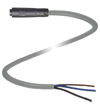 Pepperl+Fuchs V3-GR-2M-PUR Female cordset single-ended M8 snap-lock straight A-coded, 3-pin, PUR cable grey