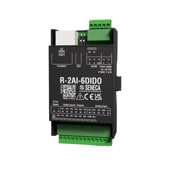 Seneca R-2AI-6DIDO Profinet Profinet IO module with 2 universal analog inputs and 6 digital input/output channels