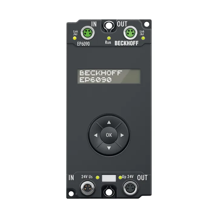 Beckhoff EP6090-0000 EtherCAT Box, display with navigation switch, operating hours counter