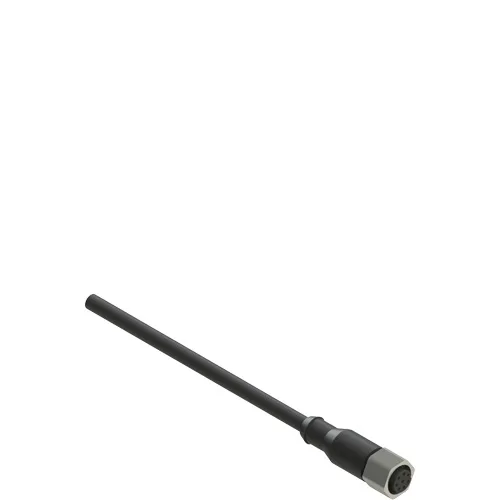 Pizzato VF CA8UD5M-X M12 female wired connector: straight, 8 poles, PUR cable and stainless steel hex ring nut