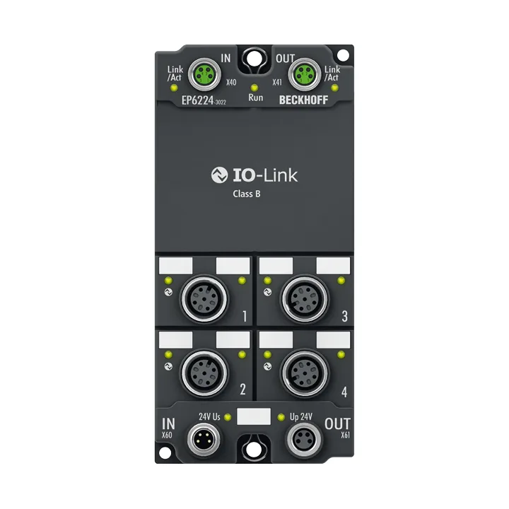 Beckhoff EP6224-3022 EtherCAT Box, 4-channel communication interface, IO-Link, master, Class B, M12