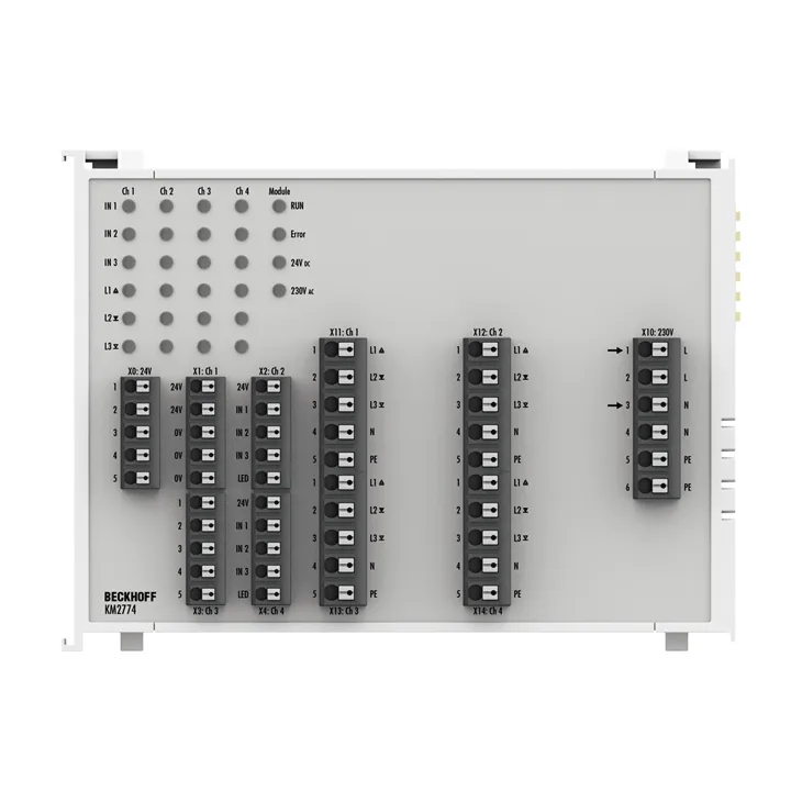 Beckhoff KM2774 Bus Terminal module, 4-channel triac output, 80…230 V AC, 15 A