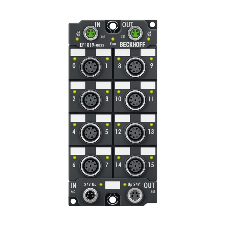 Beckhoff EP1819-0022 EtherCAT Box, 16-channel digital input, 24 V DC, 10 µs, M12