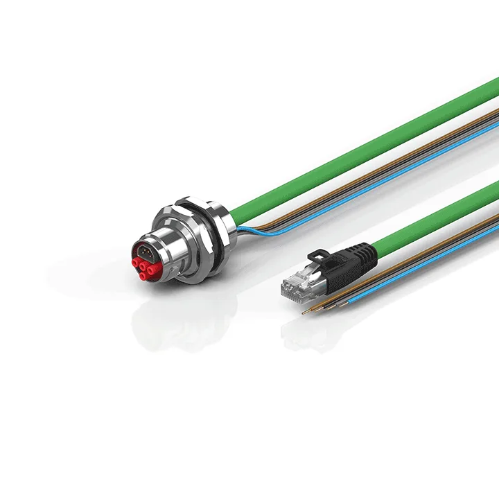Beckhoff ZK7624-AO00-Axxx B17, ENP cable, PUR, 4 x 15 mm² + (1 x 4 x AWG22), drag chain suitable, key 2 (user-defined voltage)