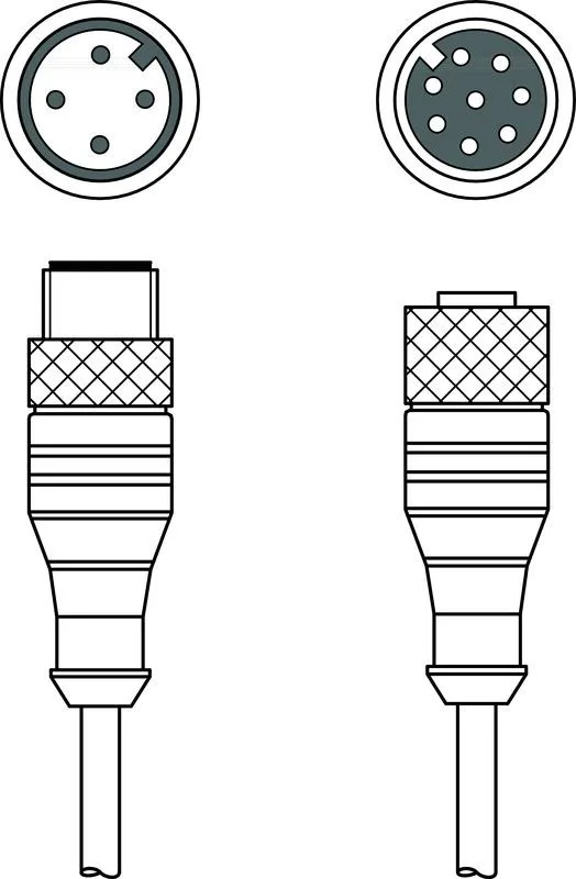 Leuze K-DS M12A-8P-4P-5m-L-PUR Bağlantı kablosu