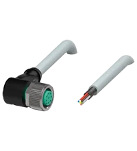 Pepperl+Fuchs V19-W-2M-PUR-ABG Female cordset single-ended M12 angled A-coded, 8-pin, PUR cable grey, shielded
