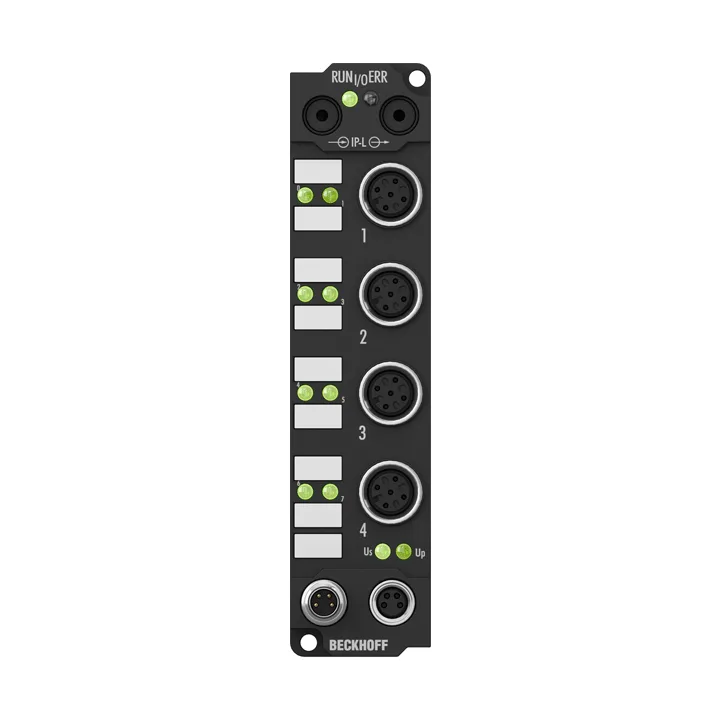 Beckhoff IE3202 Extension Box, 4-channel analog input, temperature, RTD (Pt100), 16 bit, M12