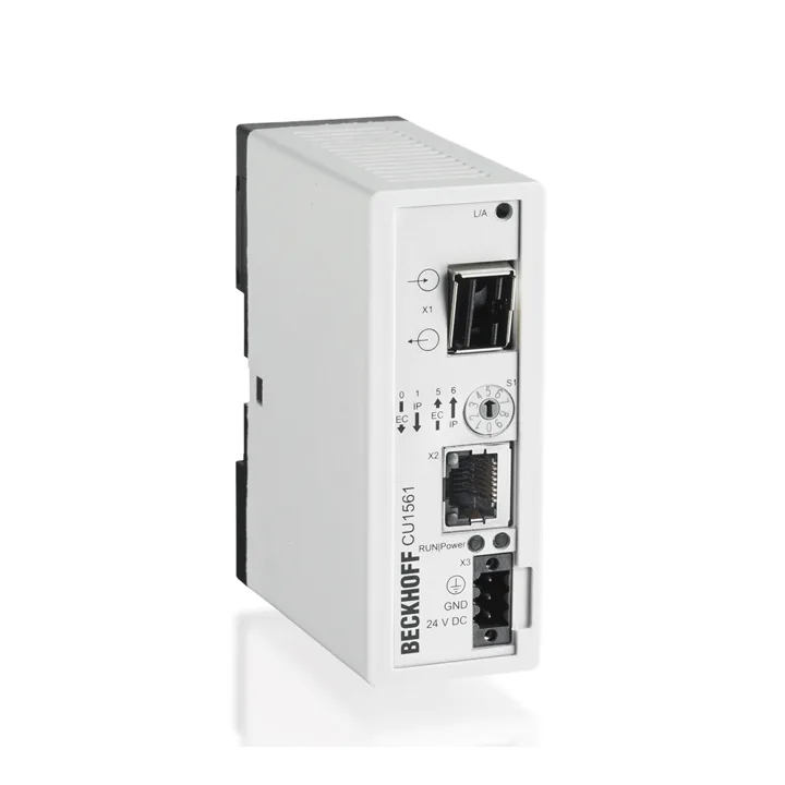 Beckhoff CU1561 Infrastructure, media converter, Ethernet/EtherCAT, 100 Mbit/s, 24 V DC, fiber optic POF