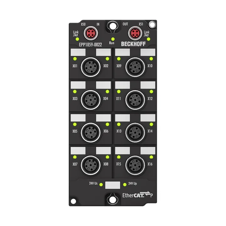 Beckhoff EPP1859-0022 EtherCAT P Box, 8-channel digital input + 8-channel digital output, 24 V DC, 3 ms, 05 A, M12New