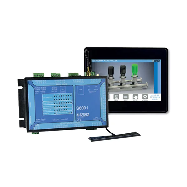 Seneca S6001 PUMP CONTROLLER IEC 61131 controller + 7" HMI, router 4G, VPN, 31 built-in I/O channels