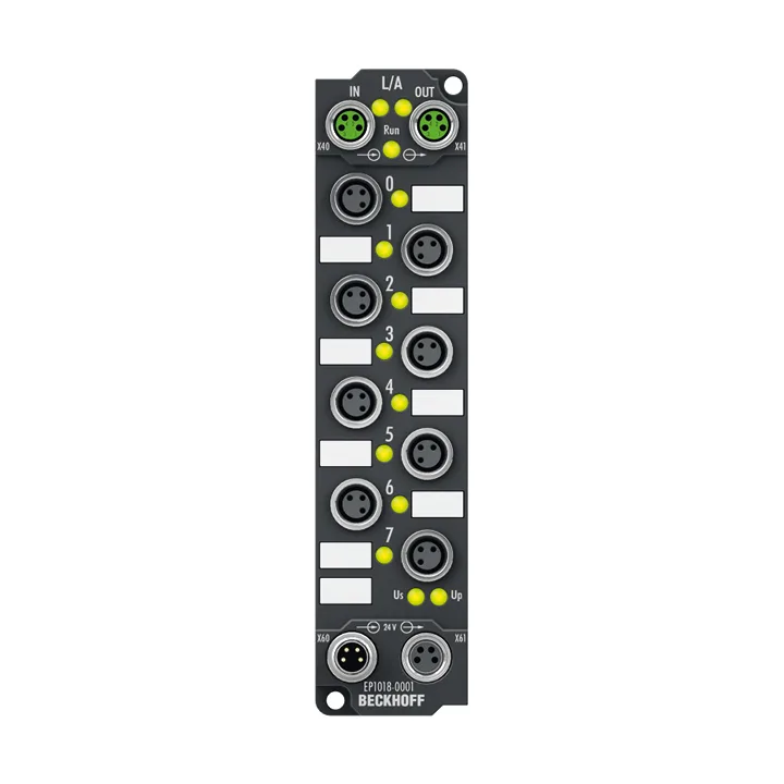 Beckhoff EP1018-0001 EtherCAT Box, 8-channel digital input, 24 V DC, 10 µs, M8