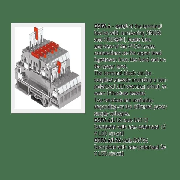 Cabur DA124 2 LEVELS FUSE-HOLDER