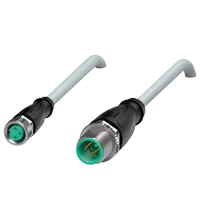 Pepperl+Fuchs V3-GM-2M-PUR-V11-G Cordset M8 socket straight to M12 plug straight A-coded, 3-pin, PUR cable grey