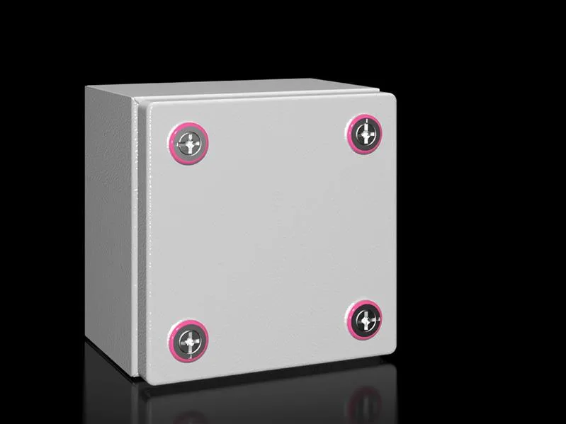 Rittal KX 1502.000 KX terminal kutusu, GYD: 200x200x120 mm, çelik sac, montaj plakasız, kapaklı, kablo giriş plakasız
