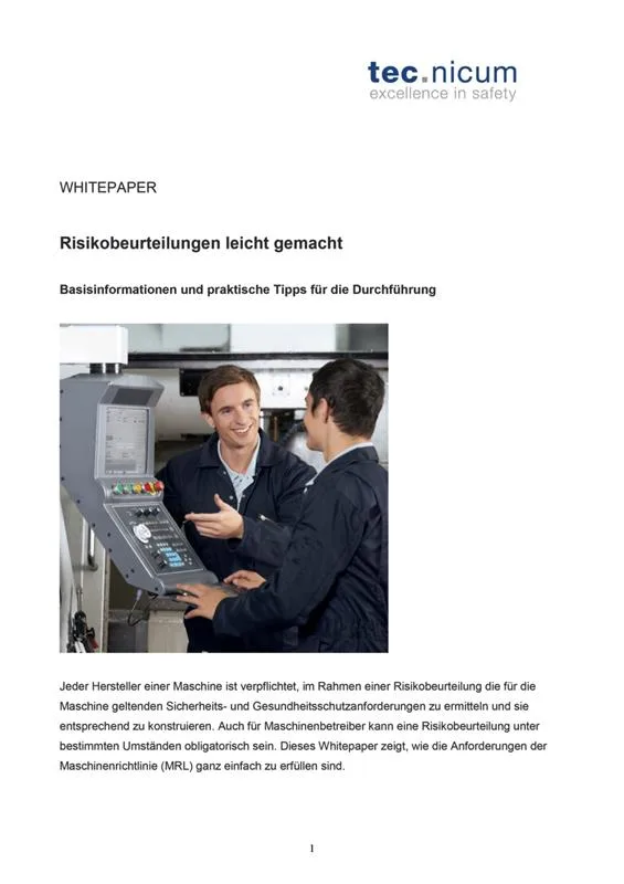 Schmersal Whitepaper Risk assessments made easy