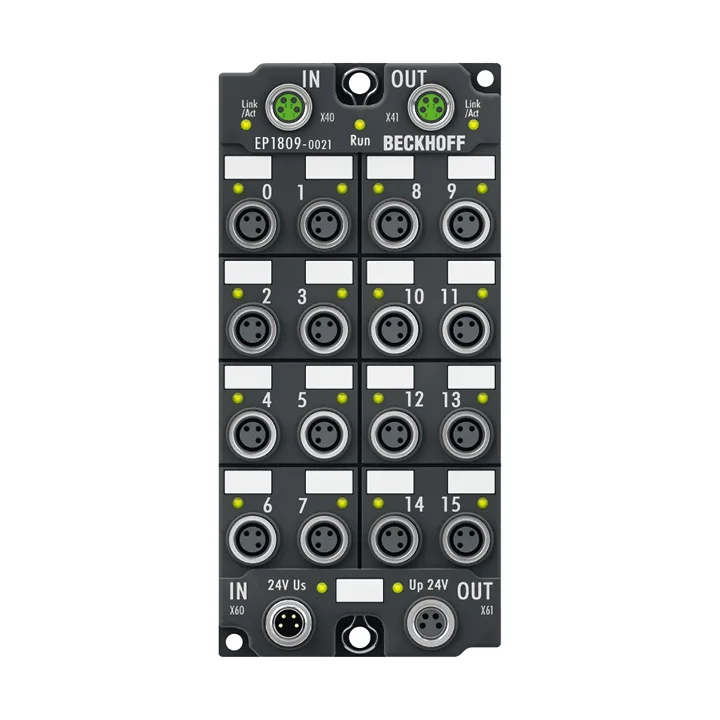 Beckhoff EP1809-0021 EtherCAT Box, 16-channel digital input, 24 V DC, 3 ms, M8