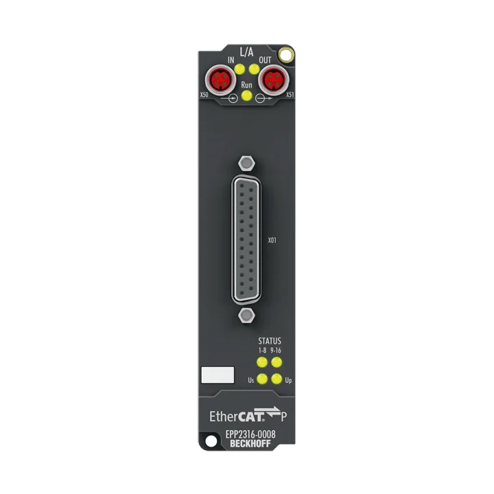 Beckhoff EPP2316-0008 EtherCAT P Box, 8-channel digital input + 8-channel digital output, 24 V DC, 10 µs, 05 A, D-sub
