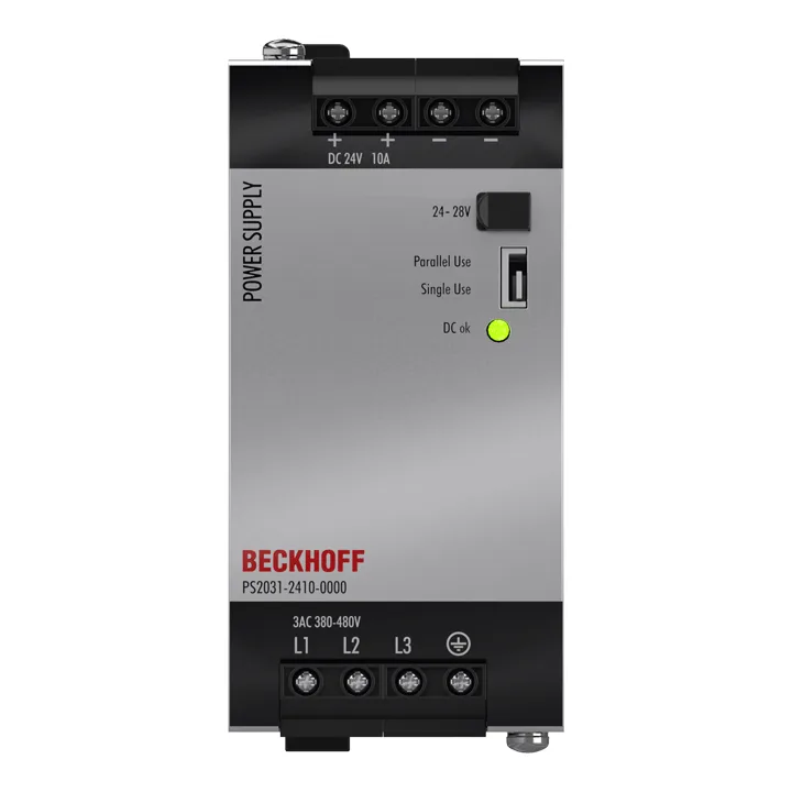 Beckhoff PS2031-2410-0000 Power supply PS2000; output: 24 V DC, 10 A; input: 3 AC 380…480 V, 3-phase