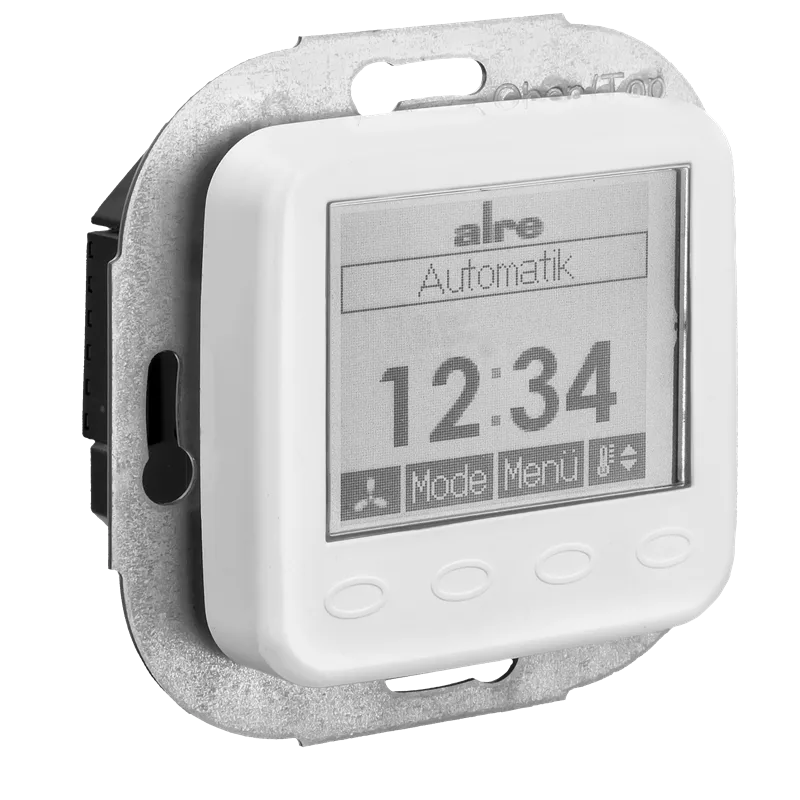 Alre KTRRUu217.456#28/V2 Room thermostat with timer, heating/cooling, flush-mounted, 230V AC, cover fits BUSCH-JAEGER Reflex SI/SI Linear, pure white, gloss