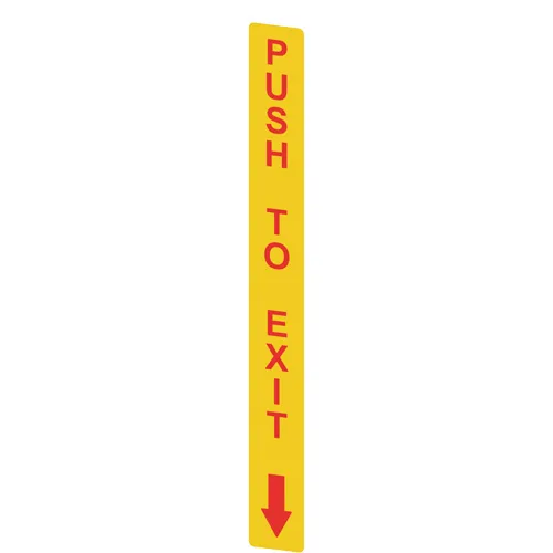 Pizzato VF AP-A1AGR02 Yellow adhesive in PC, rectangular 300x32 mm, red writing "PUSH TO EXIT"