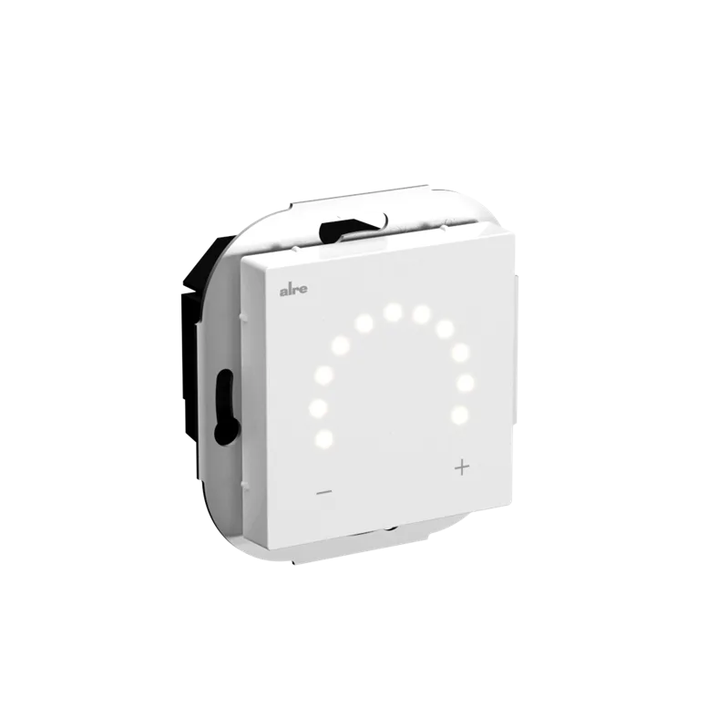 Alre HTRRUt210.A00#55 Room temperature controller with luminous ring scale, flush-mounted, cover 55x55mm, pure white, glossy