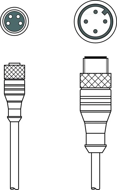 Leuze K-DS M8A-M12A-4P-0,3m-PVC Bağlantı kablosu