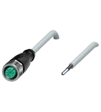 Pepperl+Fuchs V1-G-2M-PVC-ABG Female cordset single-ended M12 straight A-coded, 4-pin, PVC cable grey, shielded