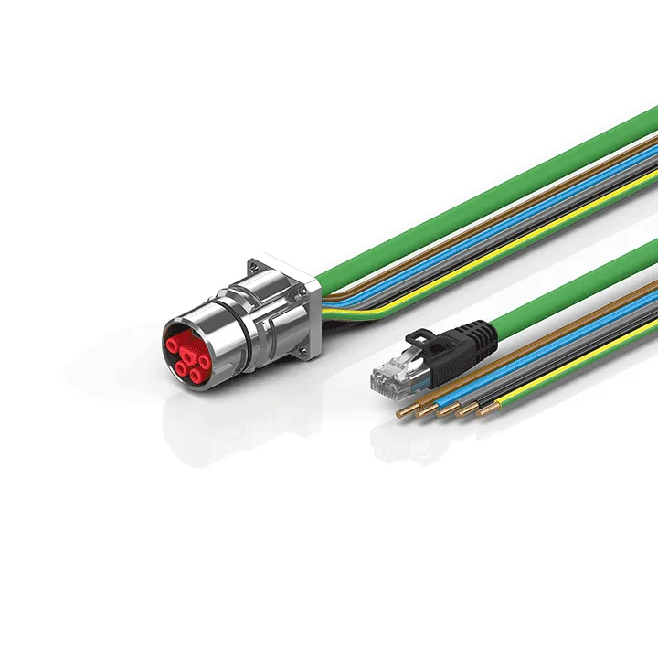 Beckhoff ZK7714-BW00-Axxx B23, ENP cable, PUR, 5 G 40 mm² + (1 x 4 x AWG22), drag chain suitable, key 2 (400 V AC)