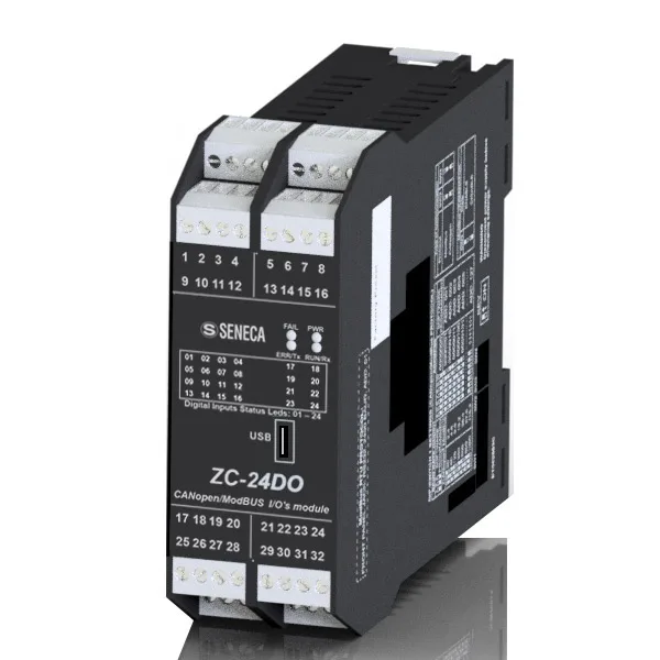 Seneca ZC-24DO 24 CH digital output CANopen / ModBUS RS485