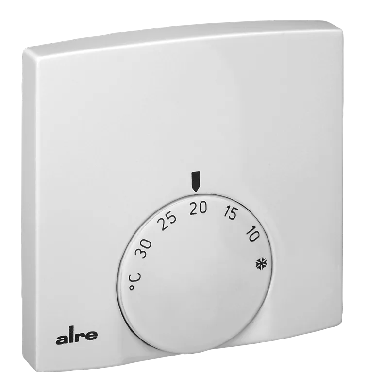 Alre RTBSB-201.002 Room thermostat, surface-mounted super flat, 5…30…°C, 230V AC, 2(1)A, NC contact, ECO function