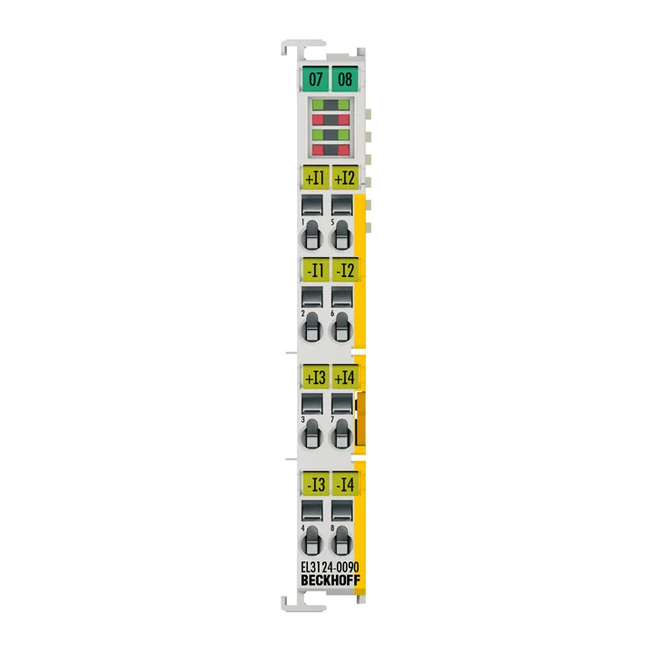 Beckhoff EL3124-0090 EtherCAT Terminal, 4-channel analog input, current, 4…20 mA, 16 bit, differential, TwinSAFE SC