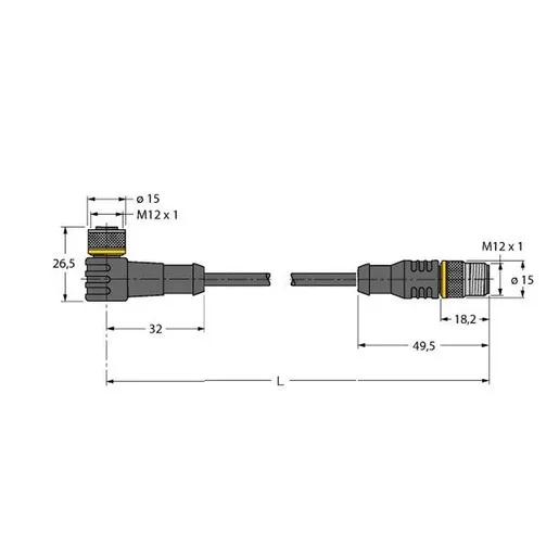 Turck WKC4T-P7X2-0.3-RSC4T/TXL