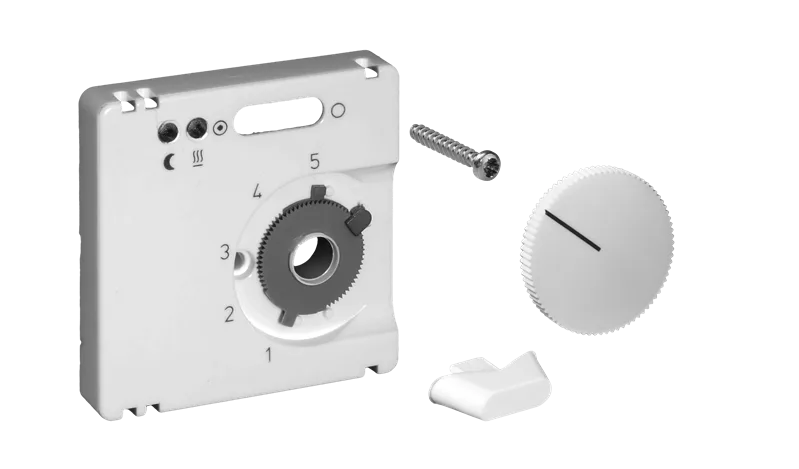 Alre JZ-005.021 Cover set for underfloor temperature controller FETR 101715, 50×50, traffic/studio white (RAL9016), matt