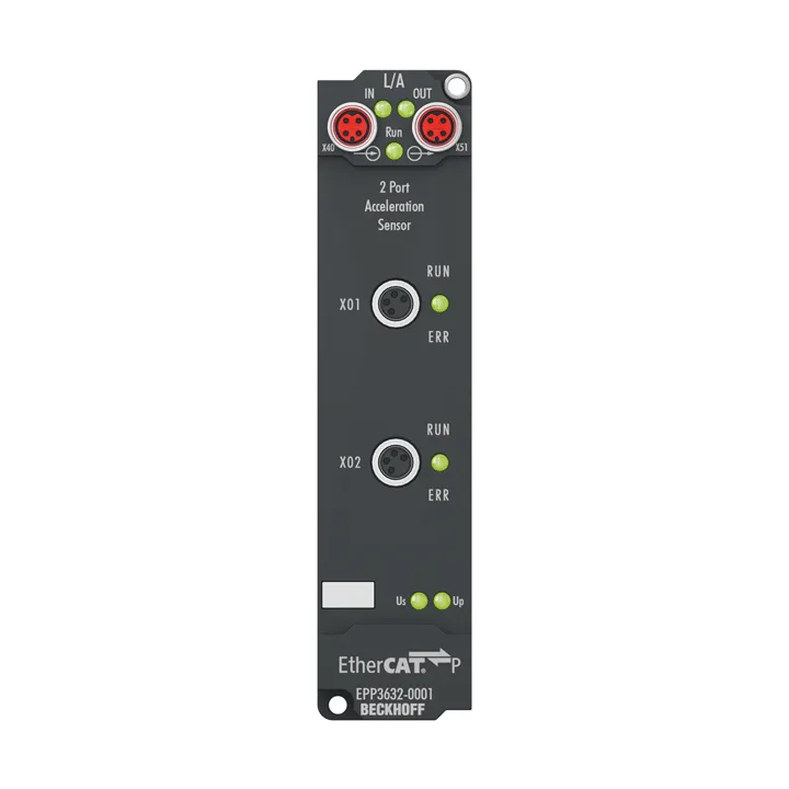 Beckhoff EPP3632-0001 EtherCAT P Box, 2-channel analog input, IEPE/accelerometer, 16 bit, 50 ksps, M8