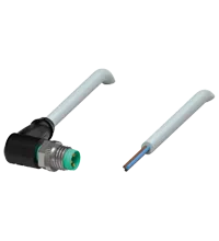 Pepperl+Fuchs V3S-WM-3M-PUR Male cordset single-ended M8 angled A-coded, 3-pin, PUR cable grey