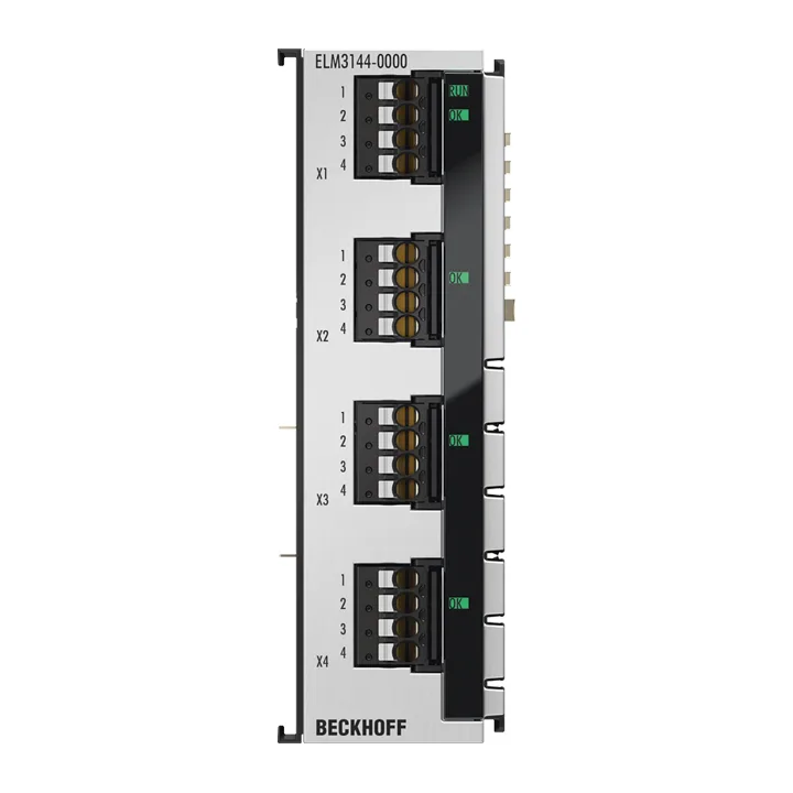 Beckhoff ELM3144-0000 EtherCAT Terminal, 4-channel analog input, multi-function, ±10…±125 V, ±20 mA, 24 bit, 1 ksps