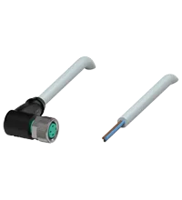 Pepperl+Fuchs V3-WM-2M-PVC Female cordset single-ended M8 angled A-coded, 3-pin, PVC cable grey
