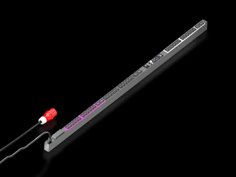 Rittal DK 7979.540 DK PDU ilave ölçümlü, kompakt basic güç dağıtımı, çıkış başına enerji ölçümü dahil, network ara yüzlü ve ekranlı ile GUD: 44x1895x70 mm, IEC 60 320: 36x C13 + 6x C19