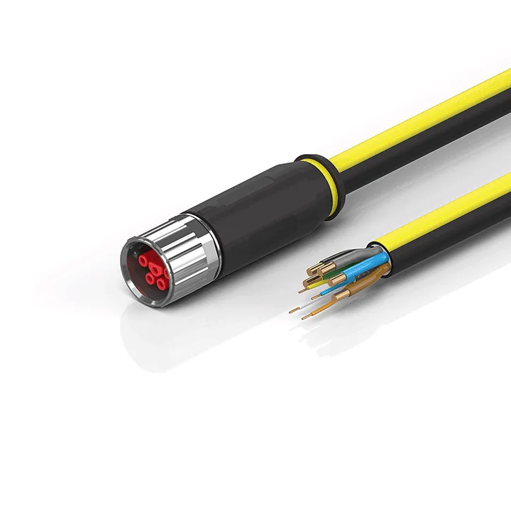 Beckhoff ZK7A14-3100-Axxx B23, ENP cable, PUR, 5 G 40 mm² + (1 x 4 x AWG22), drag-chain suitable, key 3 (user-defined voltage)