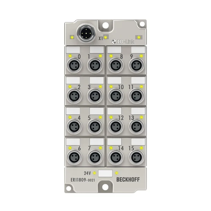 Beckhoff ERI1809-0021 IO-Link box, 16-channel digital input, 24 V DC, 3 ms, M8, zinc die-cast