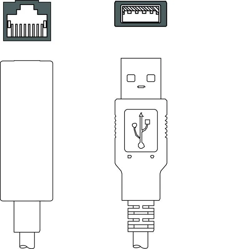 Leuze KDS ET-RJ45-A-USB3-A-P4-000 Adaptör kablosu
