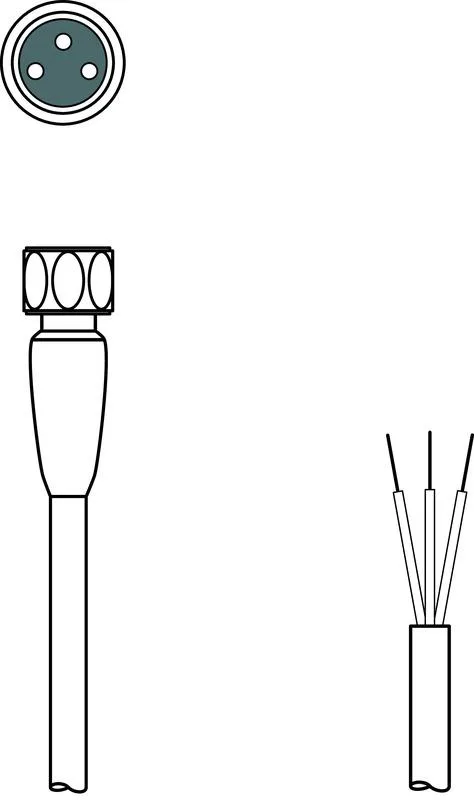 Leuze KD U-M8-3A-T0-100 F+B Bağlantı kablosu