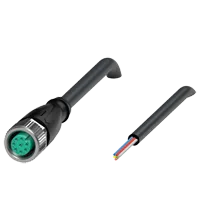 Pepperl+Fuchs V19-G-BK1M-PVC-U-YSTE2 Female cordset single-ended M12 straight A-coded, 8-pin, PVC cable 6-core black, UL approved