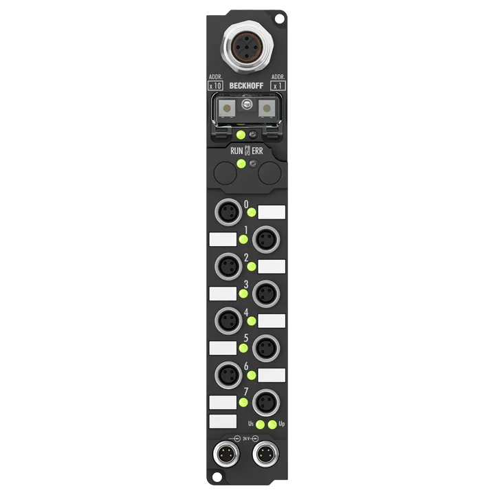 Beckhoff IP2041-Bxxx Fieldbus Box, 8-channel digital output, 24 V DC, 2 A (∑ 12 A), M8