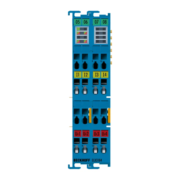 Beckhoff ELX3184 EtherCAT Terminal, 4-channel analog input, current, 4…20 mA, 16 bit, single-ended, HART, Ex i