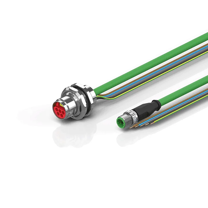 Beckhoff ZK7208-AV53-Axxx B17, ENP cable, PUR, 5 G 15 mm² + (1 x 4 x AWG22), drag chain suitable, key 1 (2 x 24 V DC + PE)