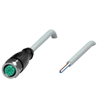 Pepperl+Fuchs V1-GV4A-2M-PVC Female cordset single-ended M12 straight stainless steel 14404, A-coded, 4-pin, PVC cable grey