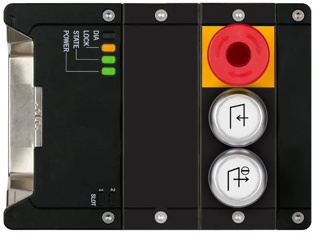 Euchner MGB2-I-MLI-U-YA4E5-KA-L-163651 Interlocking module MGB2-I-MLI (2 pushbuttons, emergency stop, door hinge on left)