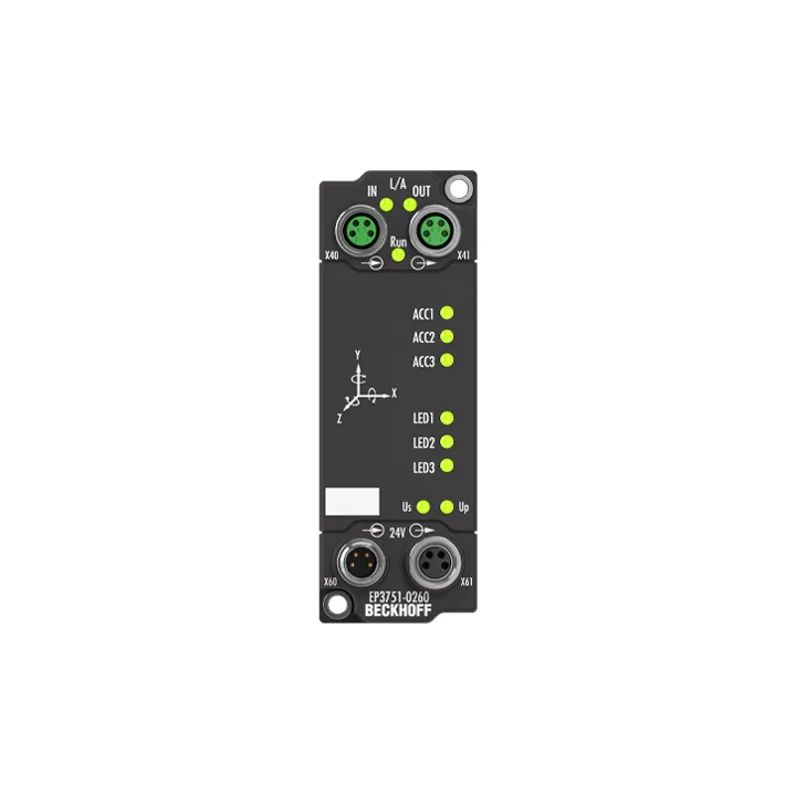 Beckhoff EP3751-0260 EtherCAT Box, 1-channel, 1 x 3-axis accelerometer, 1 x 3-axis gyroscopeNew