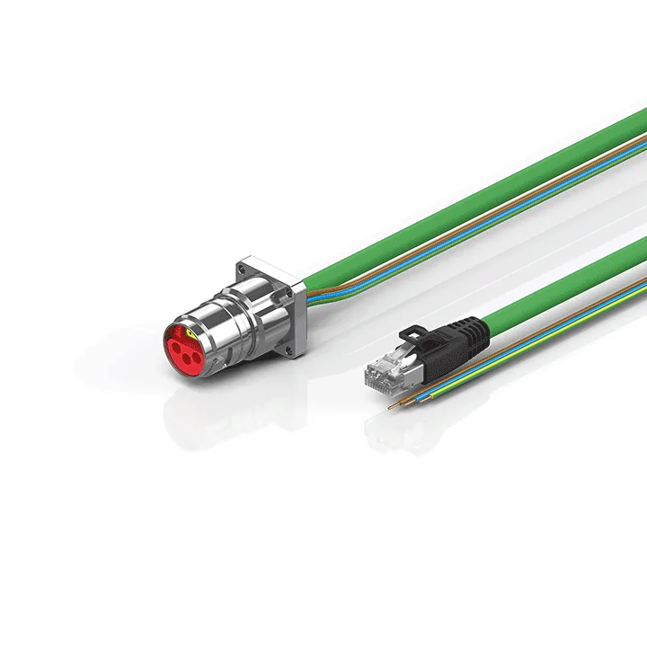 Beckhoff ZK7606-BL00-Axxx B17, ENP cable, PUR, 3 G 15 mm² + (1 x 4 x AWG22), drag chain suitable, key 2 (230 V AC)